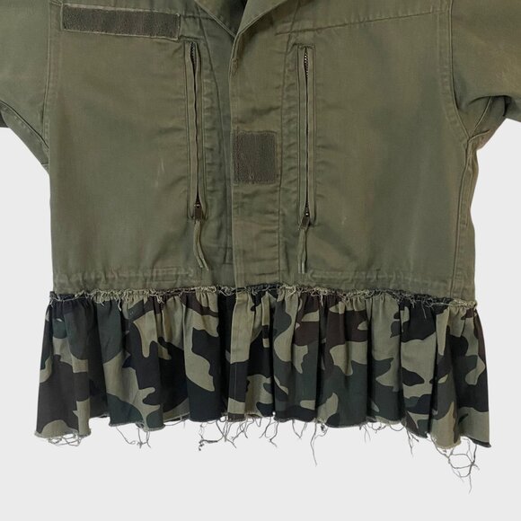 Vintage 1978 Romi Basha French Army Jacket Women's Medium Military Utility Camo - Picture 6 of 12